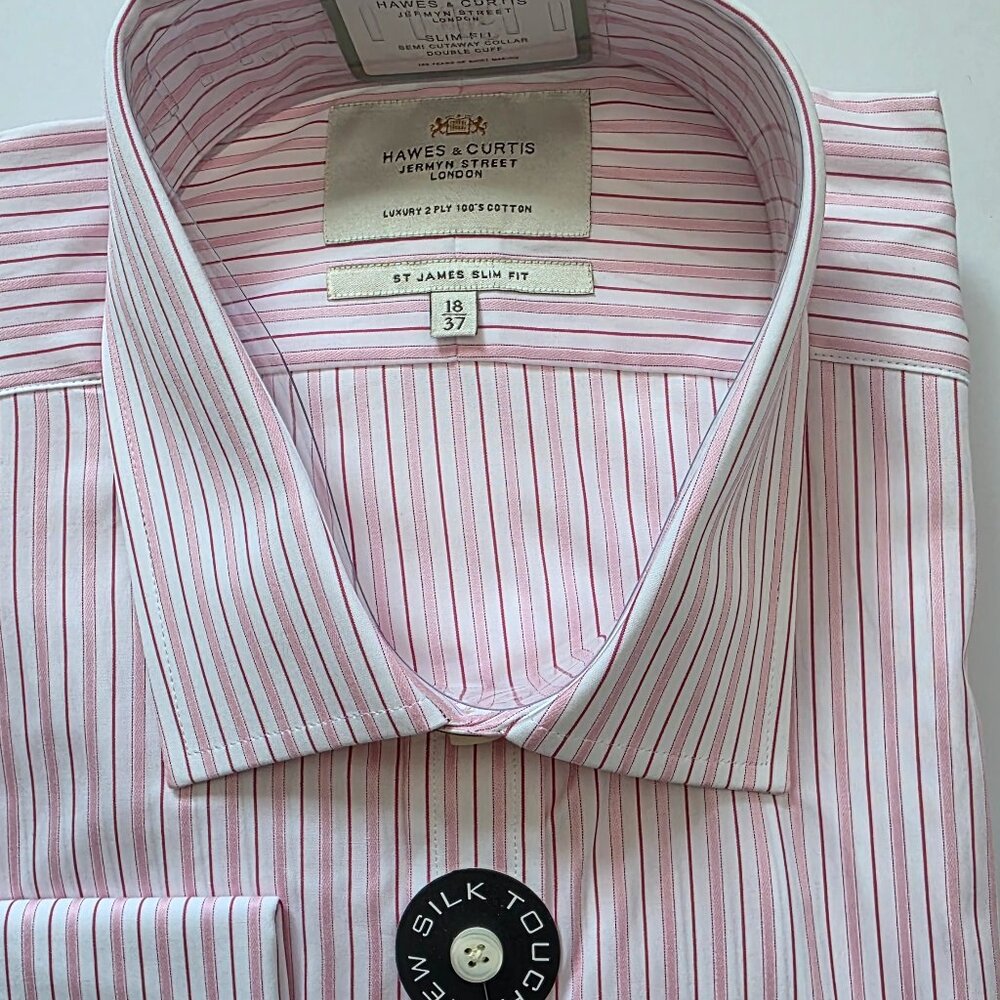 Hawes & Curtis St James (Pink & White) Size 18/37 (NWT)